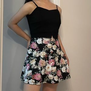 FOREVER21 | Floral Print A-Line Short Skirt